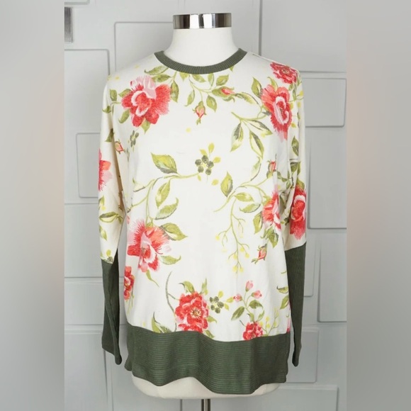 LuLaRoe Tops - LuLaRoe Floral Long Sleeve Top - pink and Green